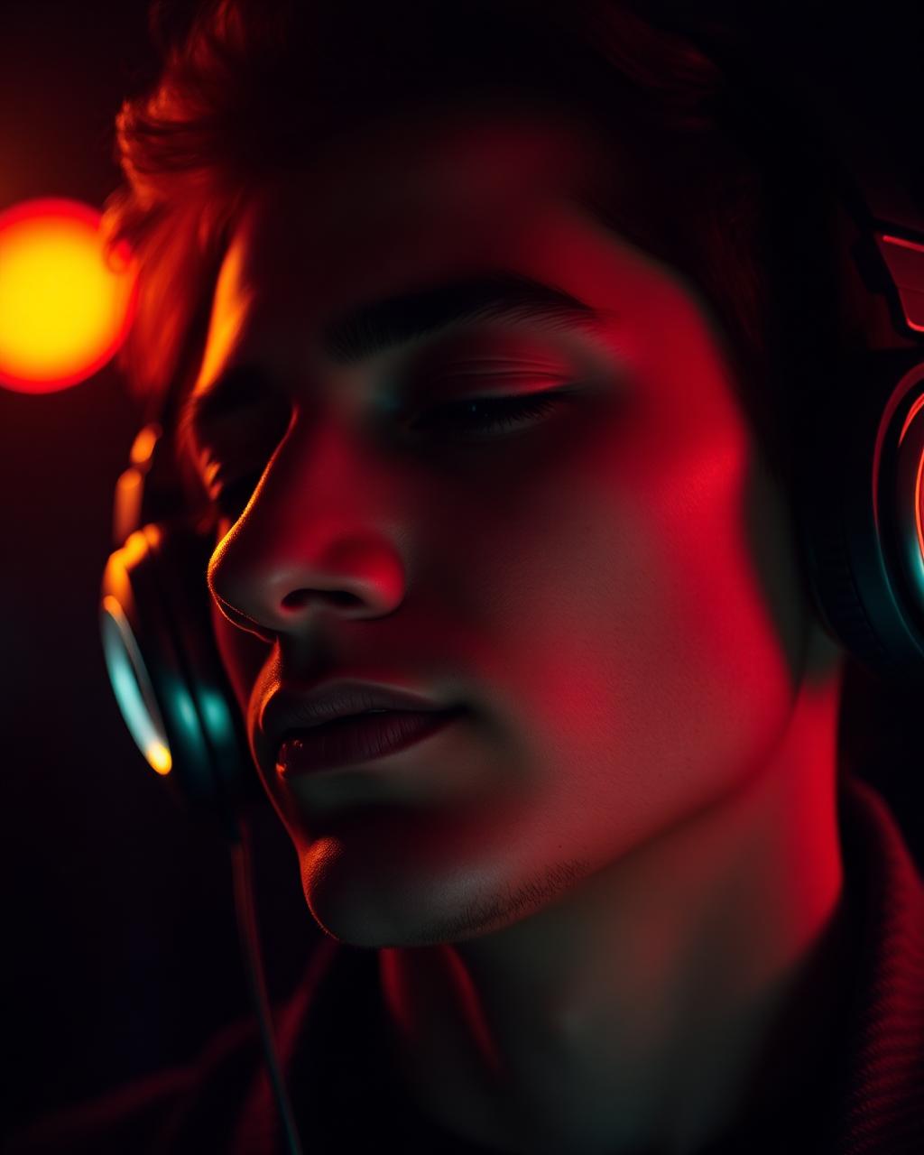 Auditeur casque sur les oreilles